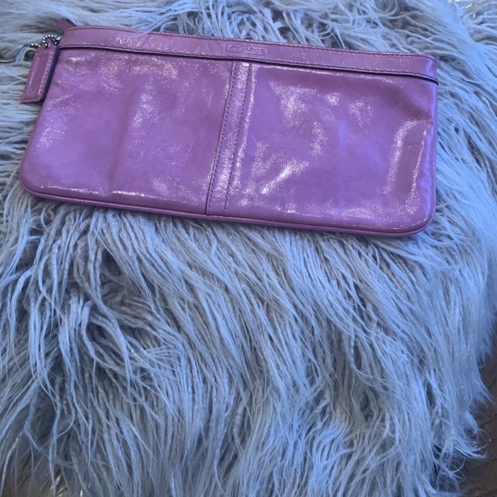 Coach Lilac leather clutch